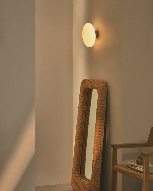 Bamila smoked glass and nickel wall lamp Ø25cm