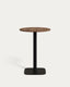 Dina high round table in walnut finish melamine with metal leg in a painted black finish, Ø60x96 cm