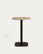 Dina high round table in natural finish melamine with metal leg in a painted black finish, Ø 60x96 cm