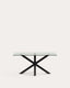 Argo glass table with steel legs with black finish 160 (90) x 90 cm