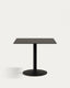 Esilda outdoor table in black with metal leg in a painted black finish, 90 x 90 x 70 cm
