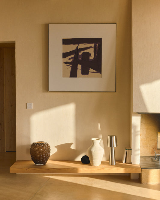 Pria beige papier-mâché vase 36cm