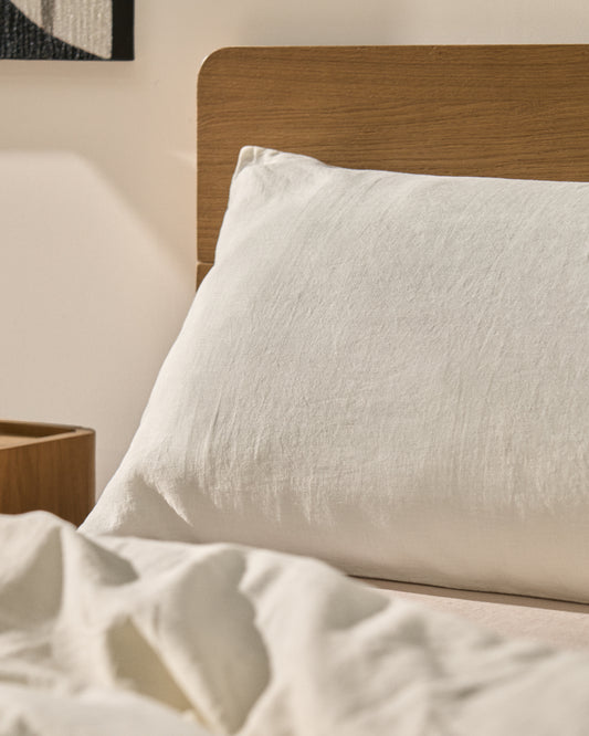 Simmel set of 2 beige linen blend pillow cases 50 x 80cm
