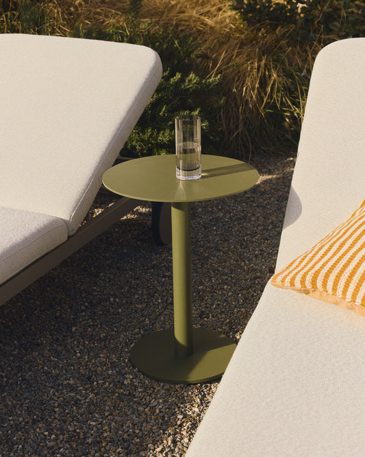 Asinara green aluminium side table Ø40cm