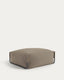 Square modular 100% outdoor sofa pouffe in green with black aluminium, 101 x 101 cm