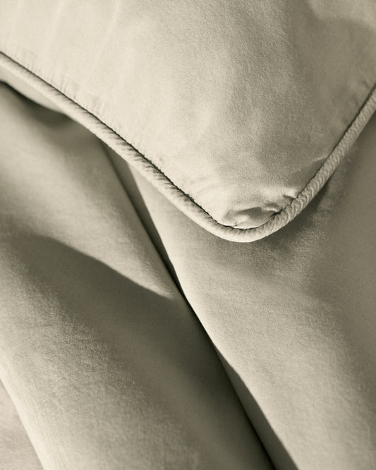 Sirale 100% cotton sateen pillowcase with washed green finish 45 x 110cm