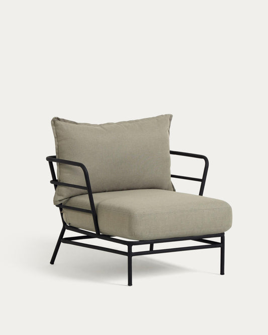 Mareluz black steel armchair