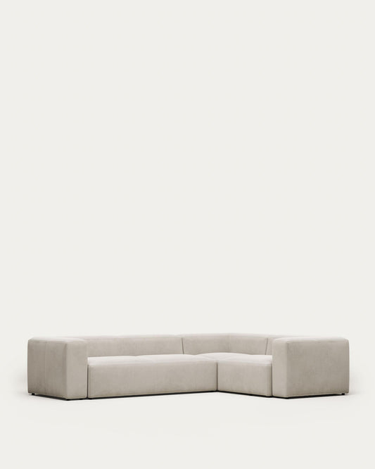 Blok 4 seater corner sofa in beige, 320 x 230 cm / 230 x 320 cm