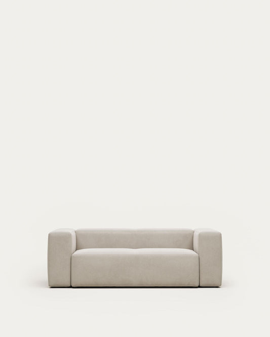 Blok 2-seater beige chenille sofa 210cm FSC Mix Credit