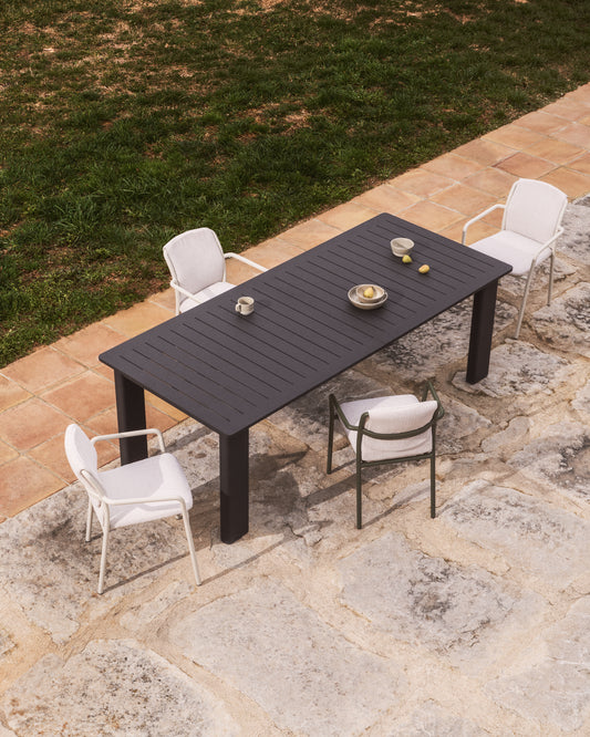 Livorno extendable table in graphite aluminium 233(350) x 100 cm