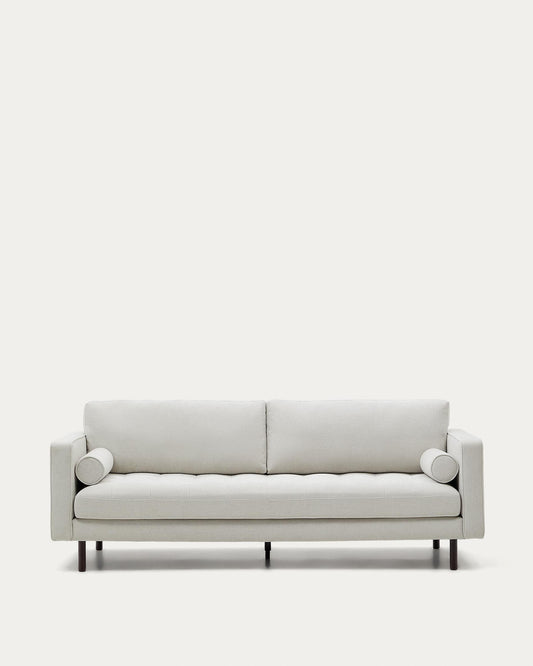 Sofa Debra 3-seater in pearl chenille and wengue finish legs 222 cm FSC Mix Credit