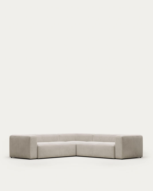Blok beige chenille 4-seater corner sofa 290 x 290cm FSC Mix Credit