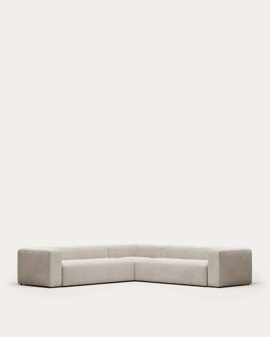 Blok beige chenille 6-seater corner sofa 320 x 320cm FSC Mix Credit