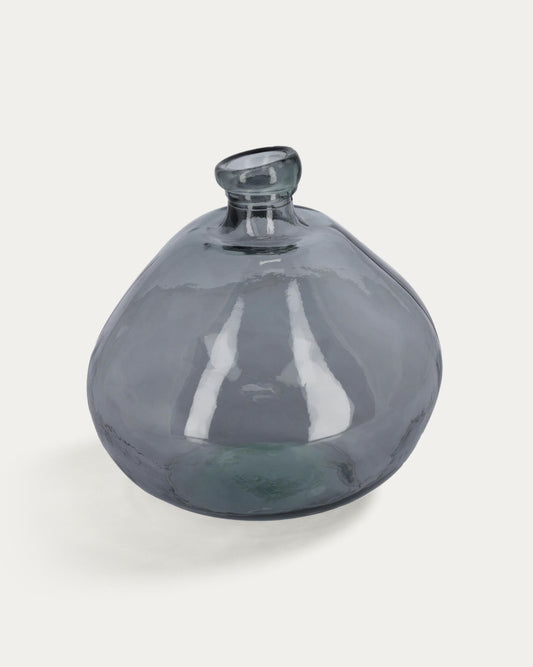 Brenna vase in 100% recycled blue glass, 33 cm