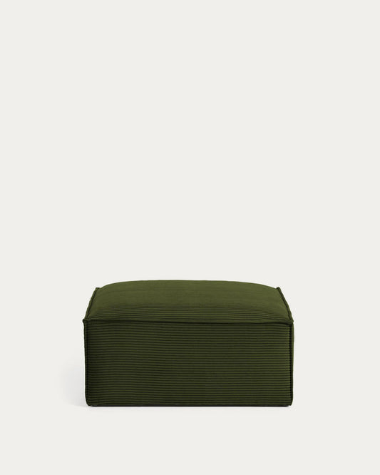 Blok footrest in green thick corduroy 90 x 74cm FSC Mix Credit