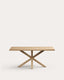 Argo table in melamine with natural finish and wood-effect steel legs 180 x 100 cm