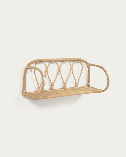 Nyarai rattan shelf with natural finish, 58 x 25 cm