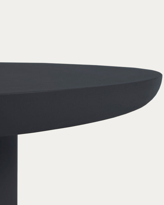 Taimi round outdoor table made of concrete with black finish Ø 110 cm