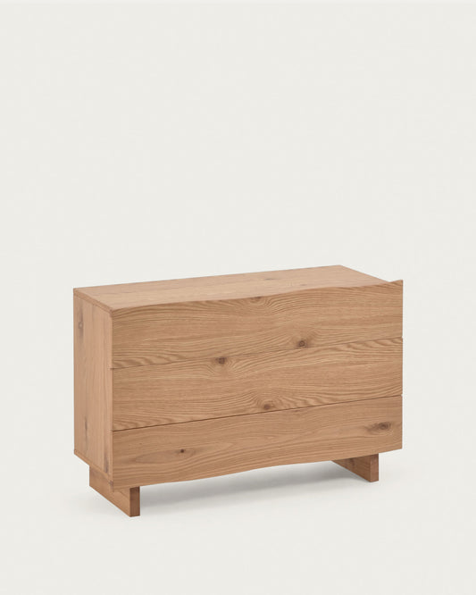 Rasha chest of drawers with oak veneer with natural finish 104 x 73 cm