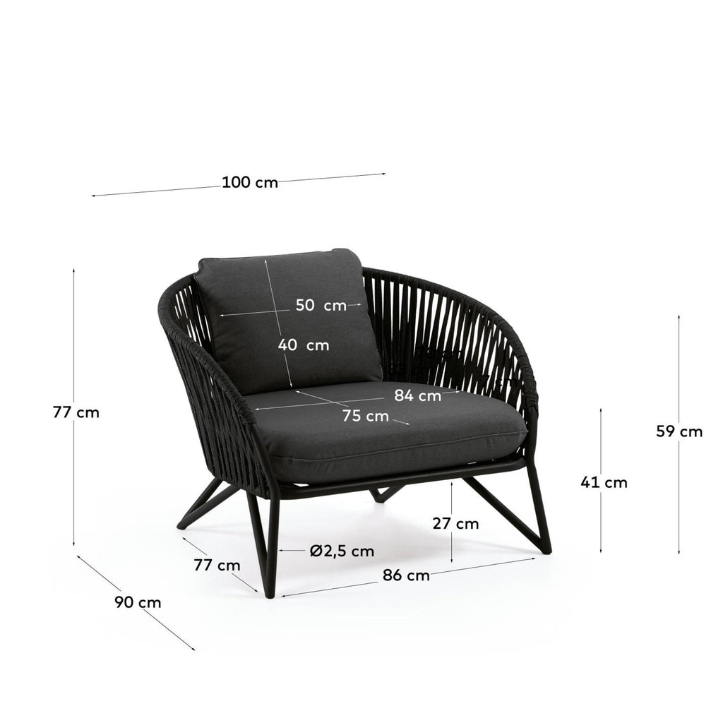 Branzie armchair in black cord