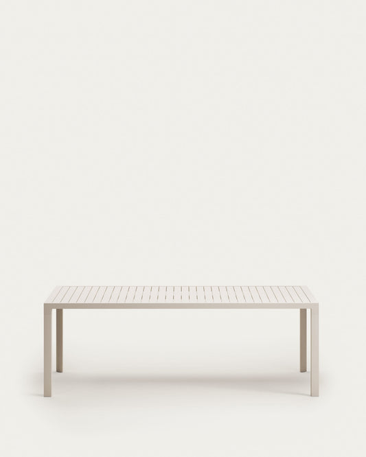 Culip aluminium outdoor table in powder coated white finish, 220 x 100 cm