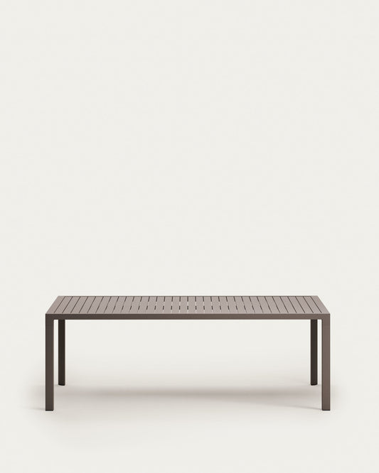 Culip aluminium outdoor table in powder coated brown finish, 220 x 100 cm