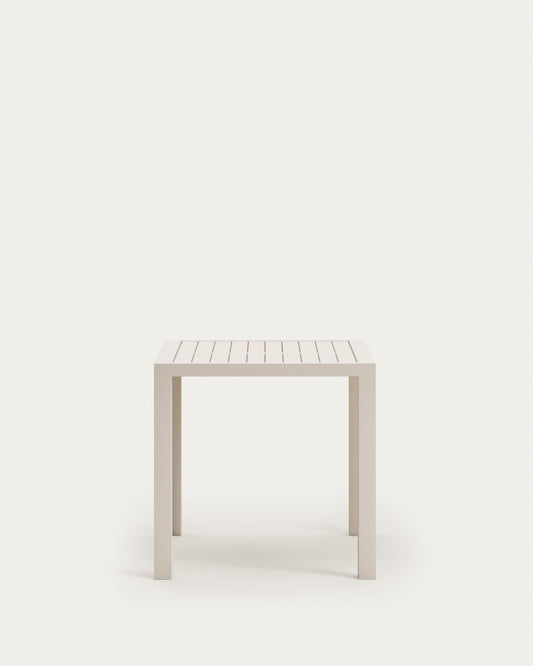 Culip aluminium outdoor table in powder coated white finish, 77 x 77 cm