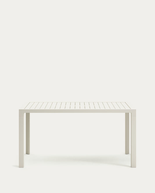 Culip aluminium outdoor table in powder coated white finish, 150 x 77 cm