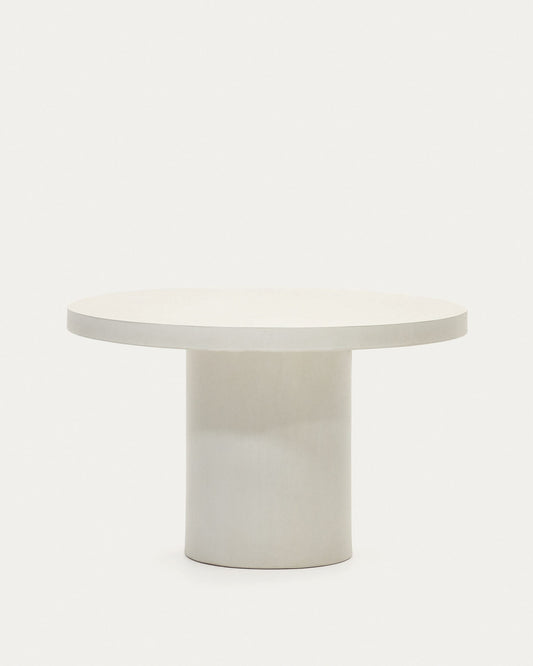 Aiguablava round table in white cement, Ø 120 cm