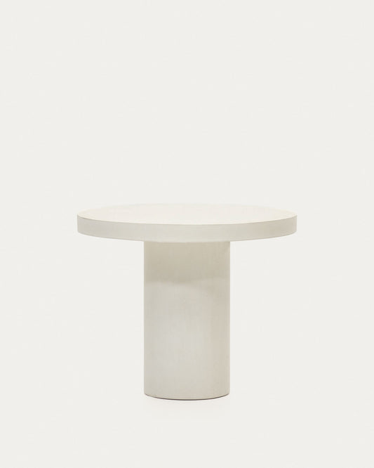 Aiguablava round table in white cement, Ø 90 cm