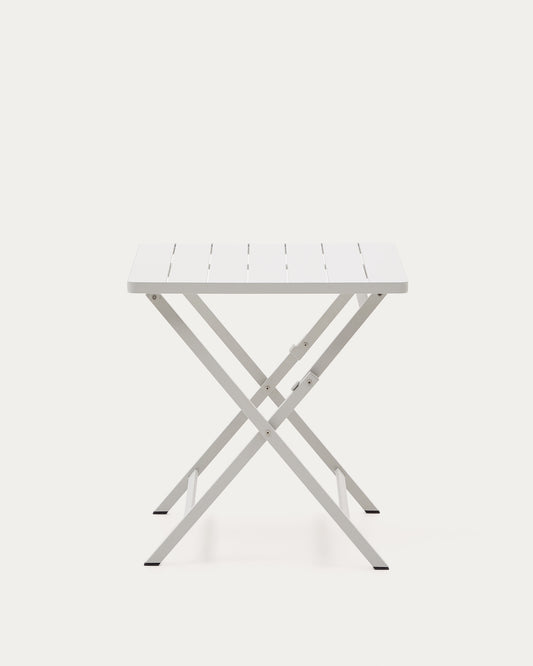 Folding Outdoor Table Torreta made of Aluminum with White Finish 70 x 70 cm