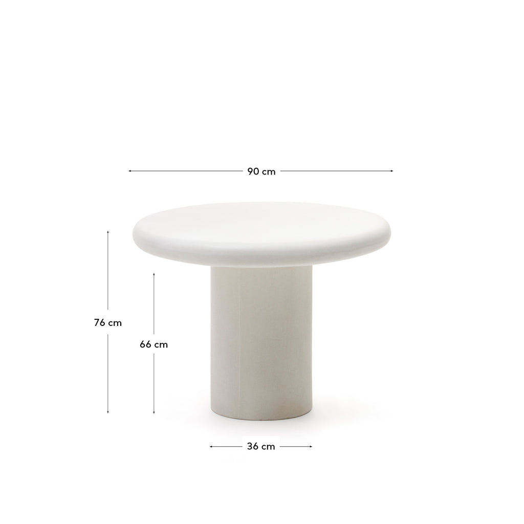 Addaia Round Table in White Cement Ø90 cm