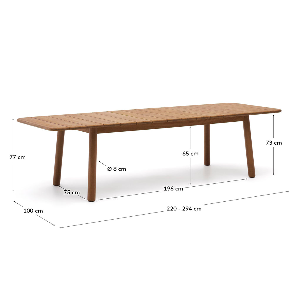 Turqueta extendable table made from solid teak wood, 220 (294) x 100 cm, FSC 100%