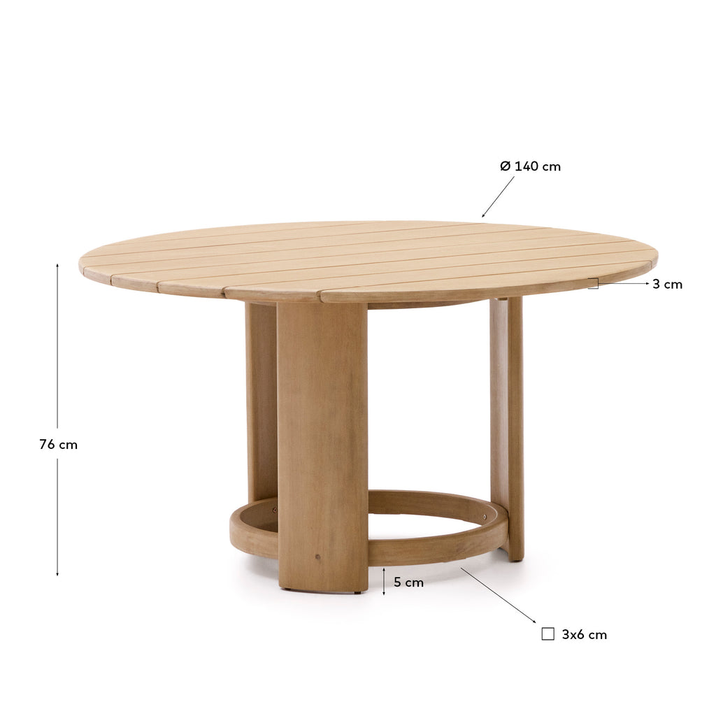 Xoriguer round table in solid eucalyptus wood Ø140 cm FSC 100%