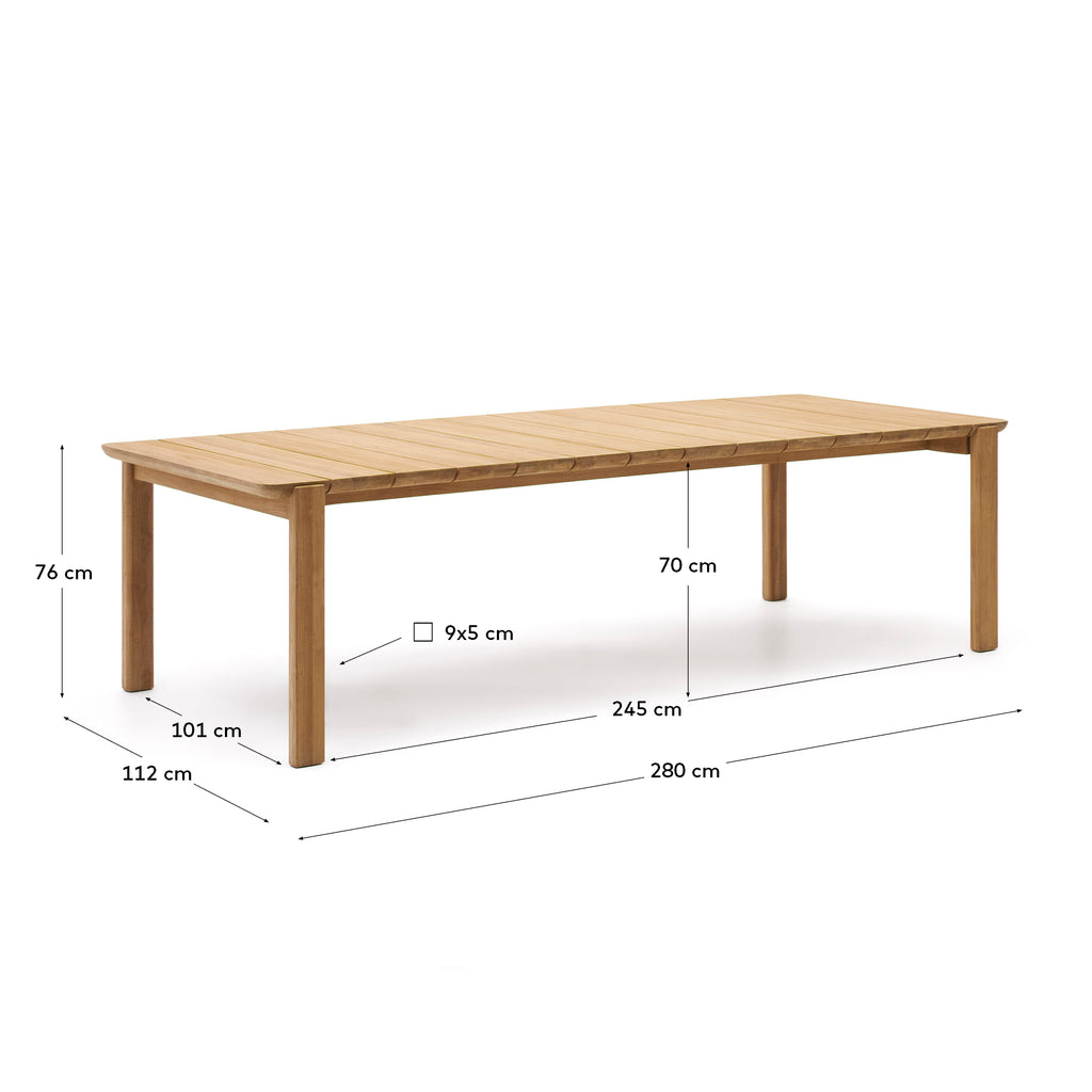 Icaro table made from solid teak wood, 280 x 112 cm, FSC 100%