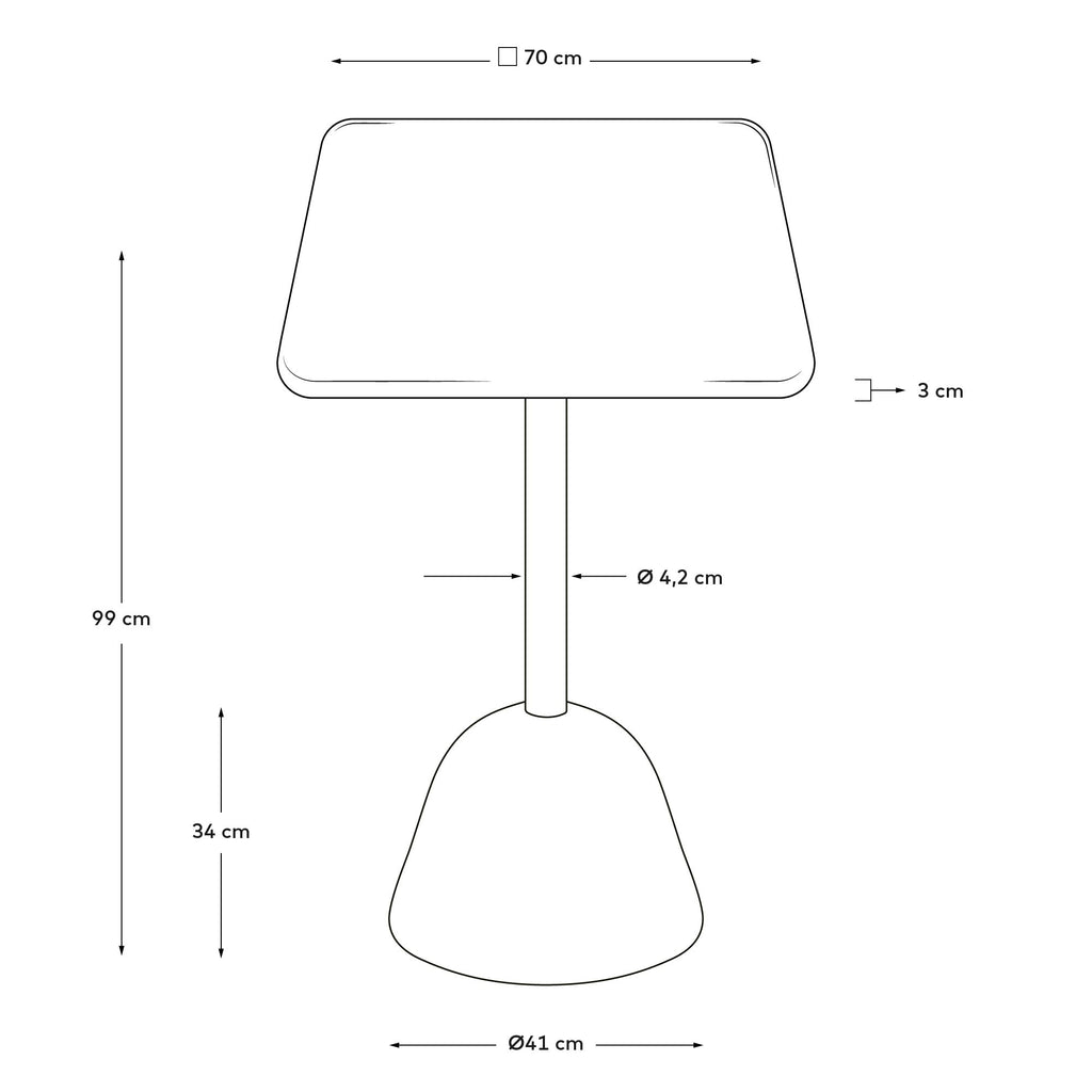 Saura high bar table in white terrazzo with a white terrazzo top, 95 x 70 x 70 cm