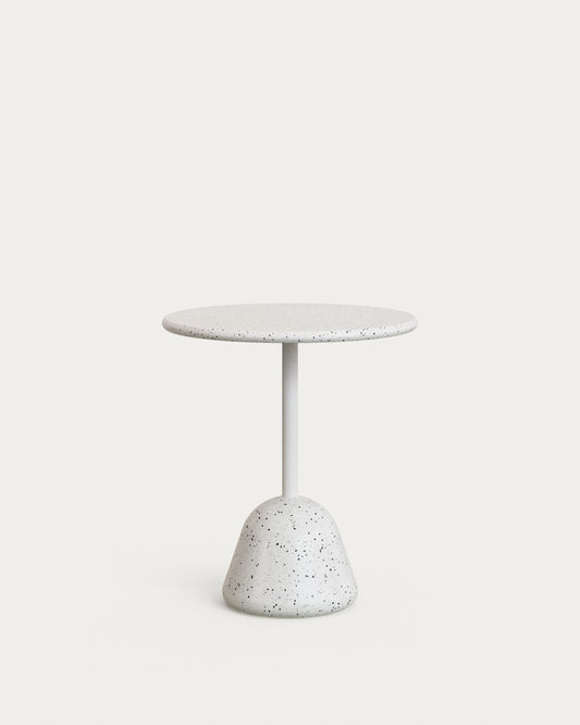 Saura Table in white terrazzo with a white terrazzo top, 75 x Ø70