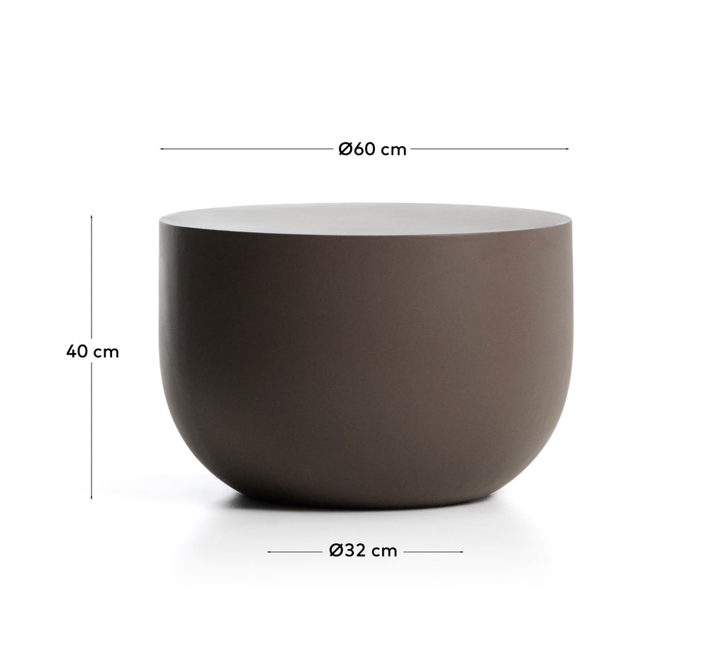 Garbet round coffee table in brown concrete Ø 60cm
