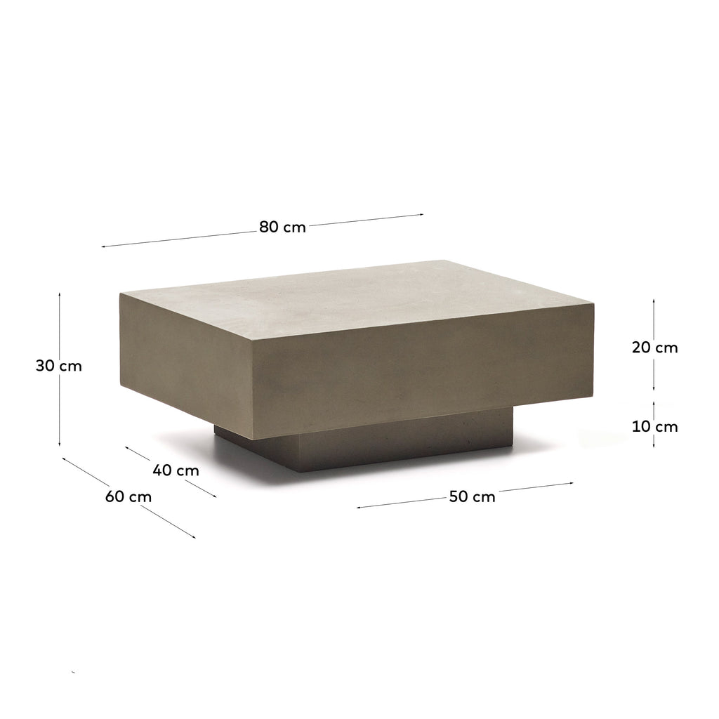 Rustella cement coffee table, 80 x 60 cm
