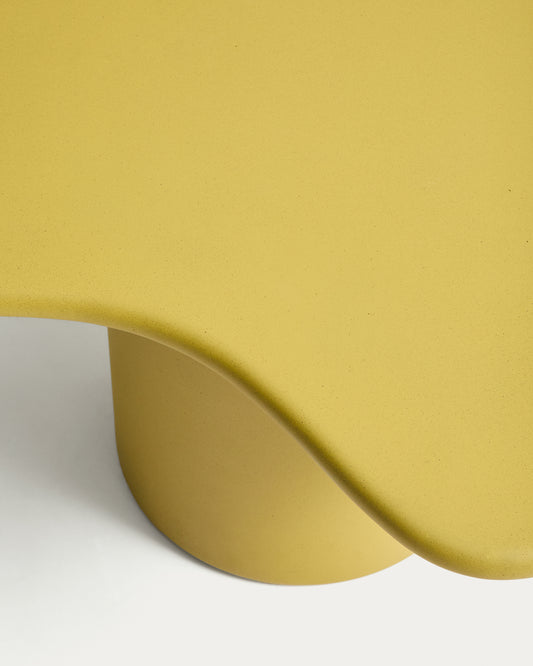 Macarella coffee table in mustard concrete 83 x 77cm