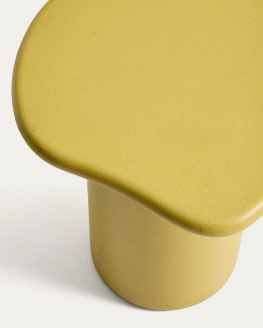 Macarella side table in mustard concrete 48 x 47cm
