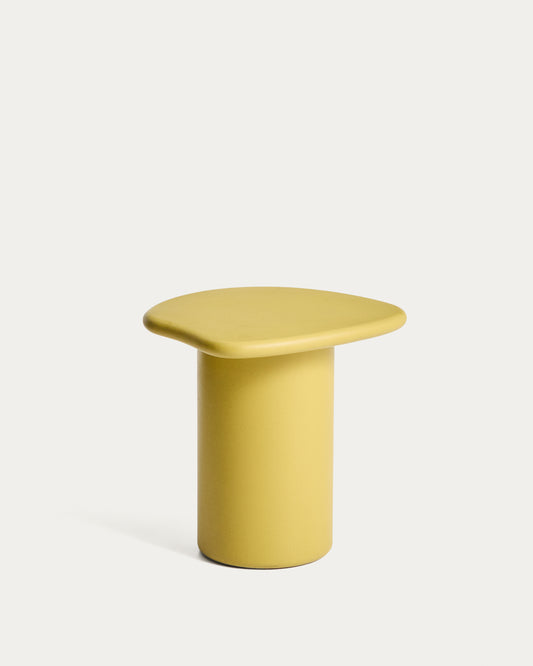 Macarella side table in mustard concrete 48 x 47cm