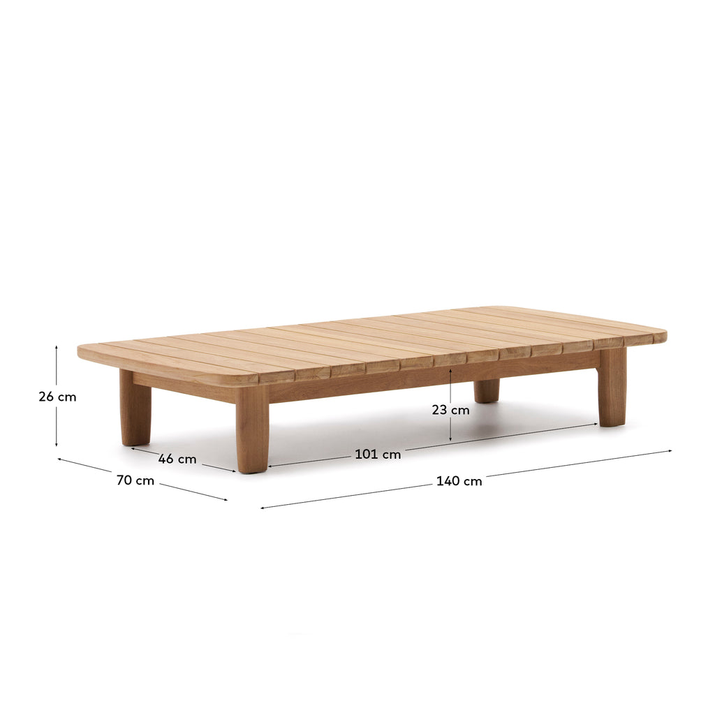 Tirant coffee table made from solid teak wood 140 x 70 cm FSC 100%