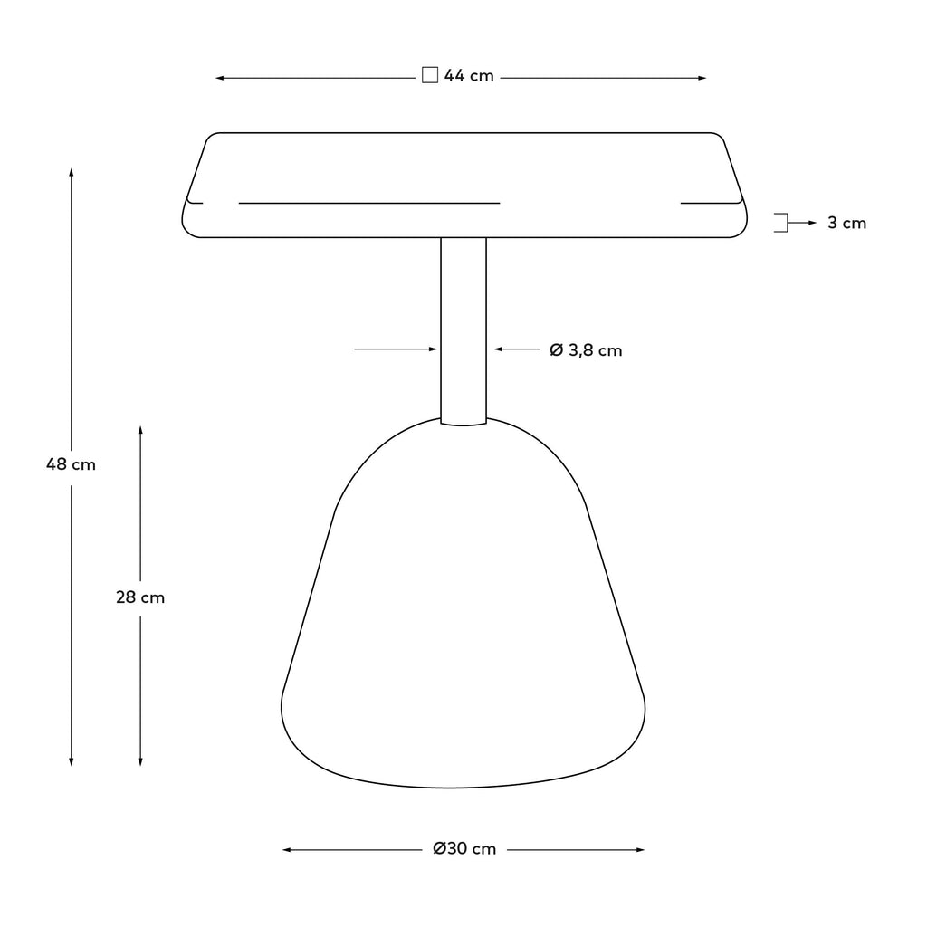 Saura coffee table with white terrazzo top and white terrazzo base 44x44x48cm