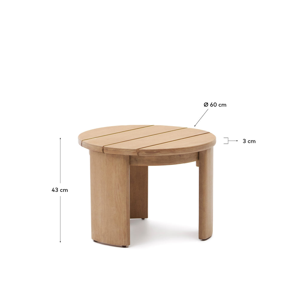 Xoriguer side table in solid eucalyptus wood Ø60 cm FSC 100%