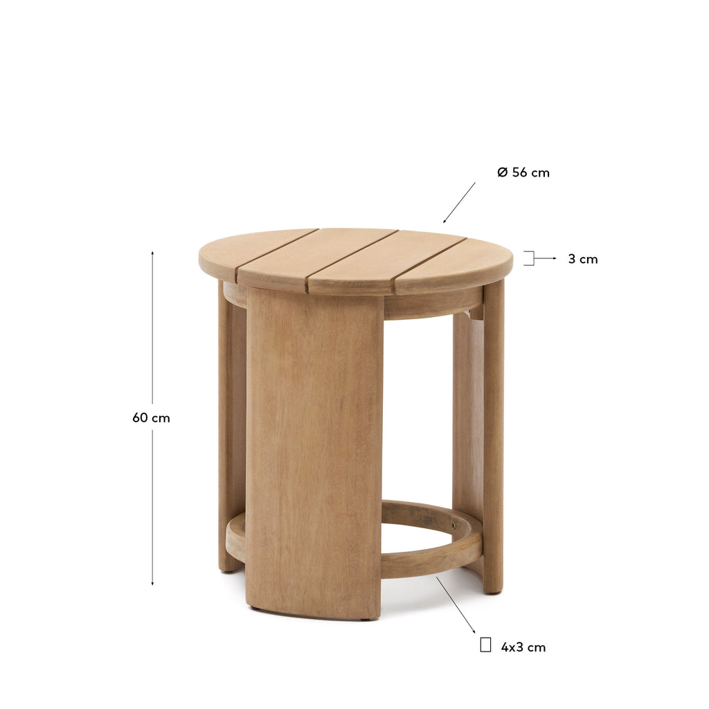Xoriguer side table made in solid eucalyptus wood Ø56 cm FSC 100%