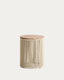 Dandara side table in steel, ecru rope cord and solid acacia wood Ø40cm FSC 100%