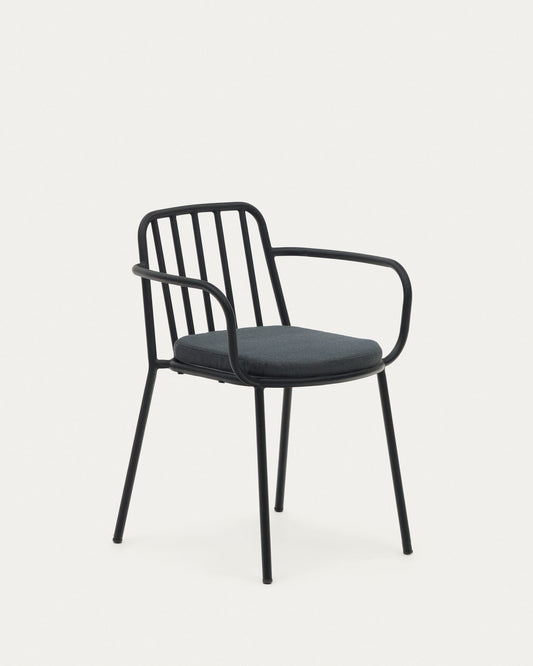 Bramant stackable steel chair with black finish