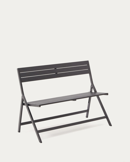 Folding outdoor Bench torreta made of aluminum with dark grey finish