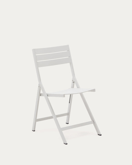 Folding outdoor chair Torreta made of aluminum with light grey finish